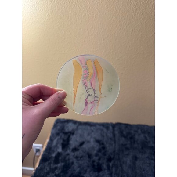 Rueven Round Handcrafted Abstract Glass Art Trinket Dish Jewelry Holder - Picture 4 of 5